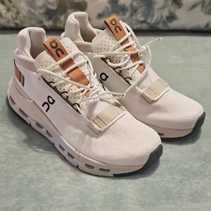 On Running Women's White and Tan Sneakers